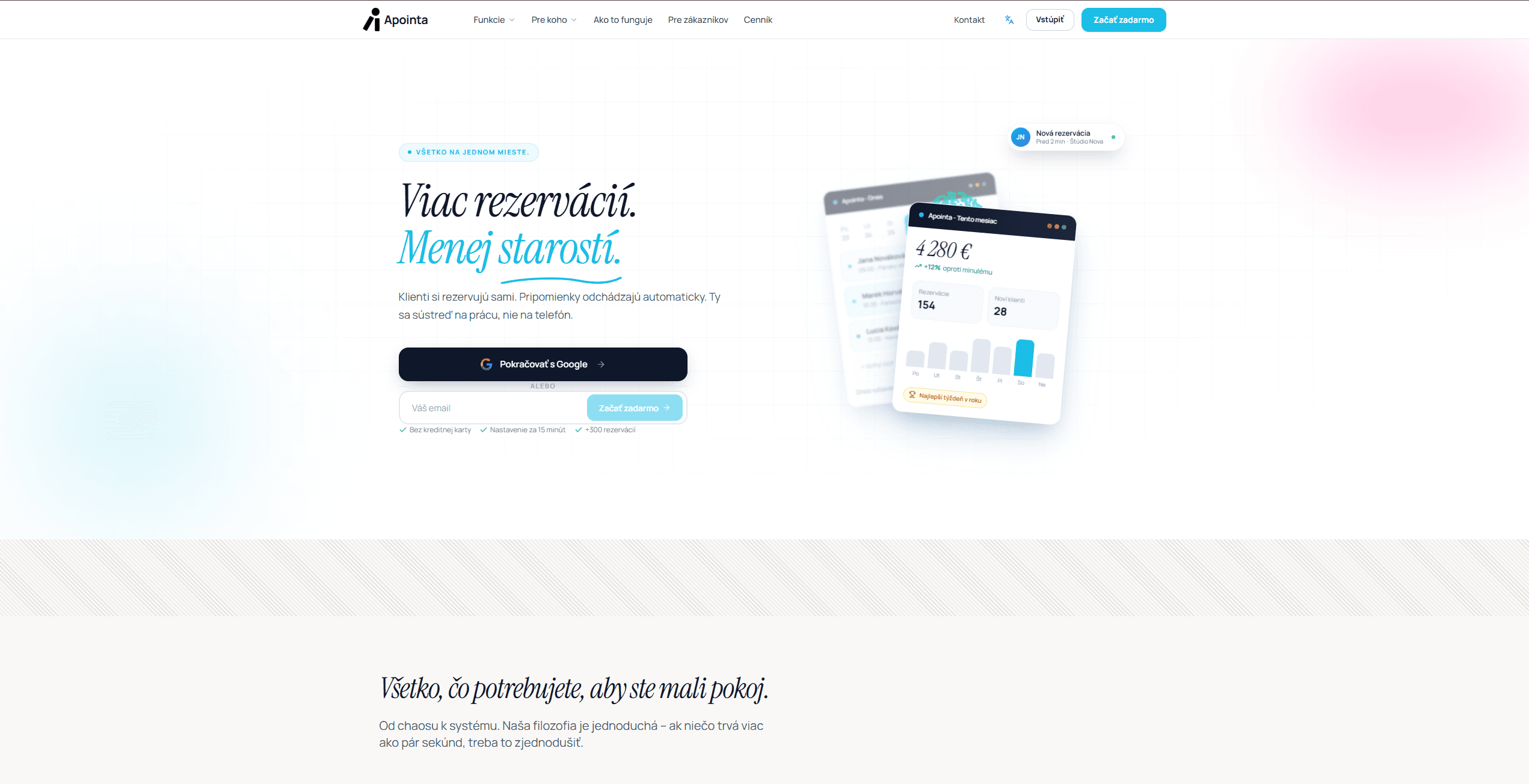 Screenshot: Moderne, konvertierende Webpräsenz (apointa.sk)